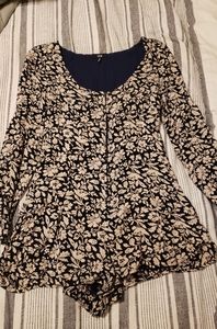 Long sleeve floral romper